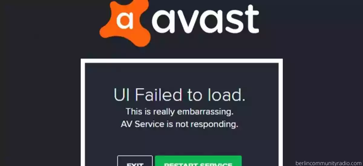Avast antivirus UI failed to load