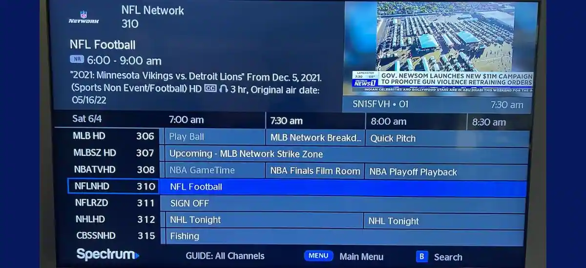 What Channel Is The NFL Network On Spectrum TV